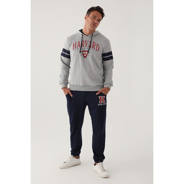 Erkek Sweatshirt HARVARD Eşofman Üst Sweatshirt Ürün Kodu: L1652-GRİ MELANJ